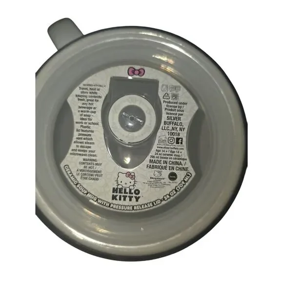 Sanrio Hello Kitty Soup Cereal bowl Mug Pressure Release Lid 24 Oz - Picture 2 of 4